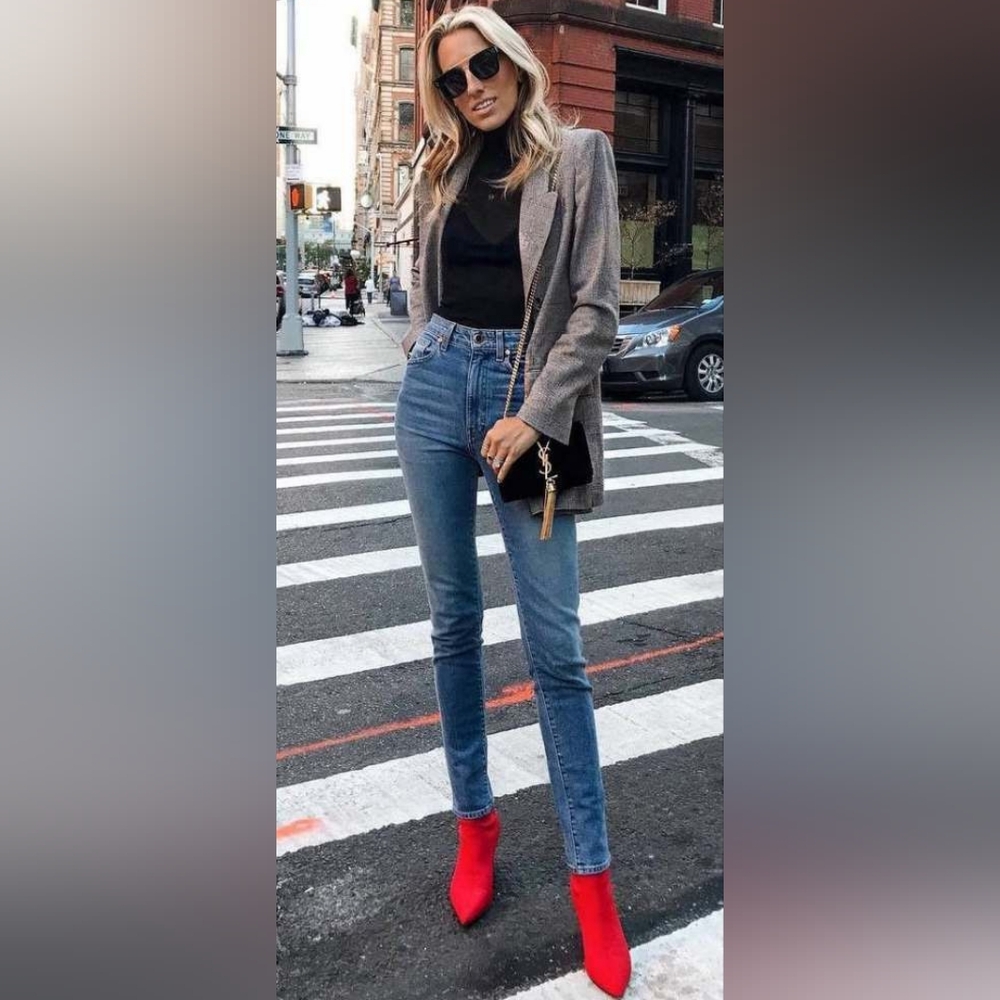 Red Women's Ankle Boots. Catherine Malandrino.